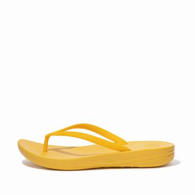 Fitflop Women's IQUSHION Ergonomic Flip Flops - Orange Yellow, EA0294615